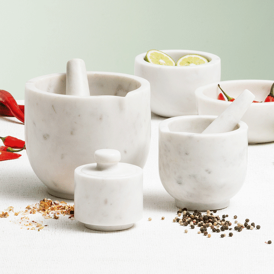 Salisbury & Co Carra Mortar & Pestle 14x12cm White Kitchen Warehouse